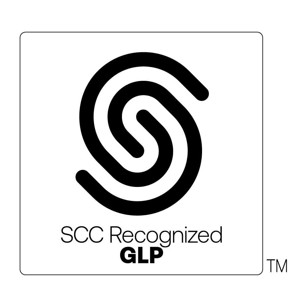 ASB_JA_GLP-Recognition-Symbol_v01_2020-10-07 - Labstat International Inc SCC Recognized GLP badge with a stylized looping S logo on a white rounded square background