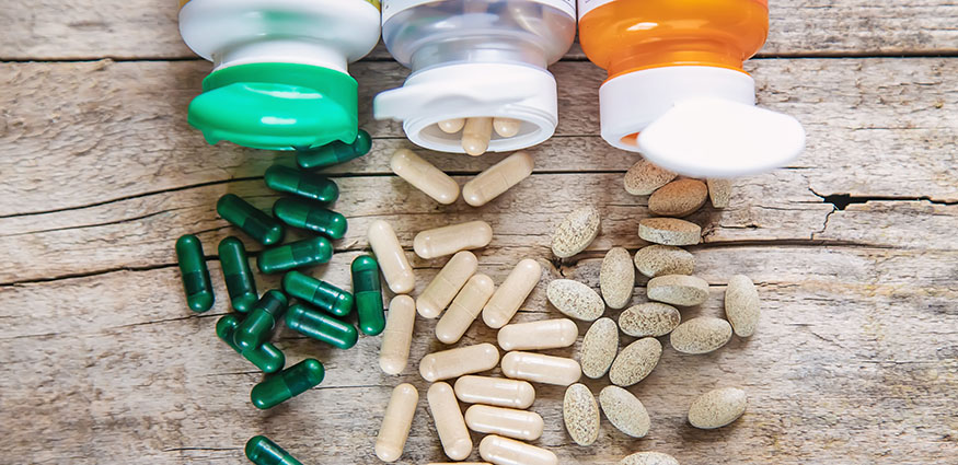 capsules for natural health supplements.
